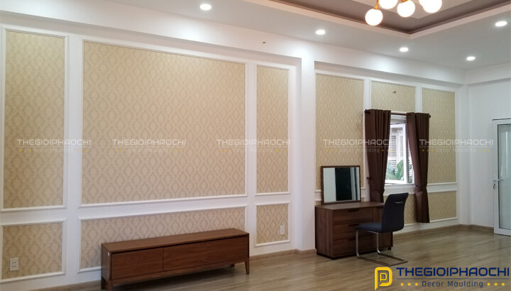 thi công chỉ khung tường trắng trơn npw-k30